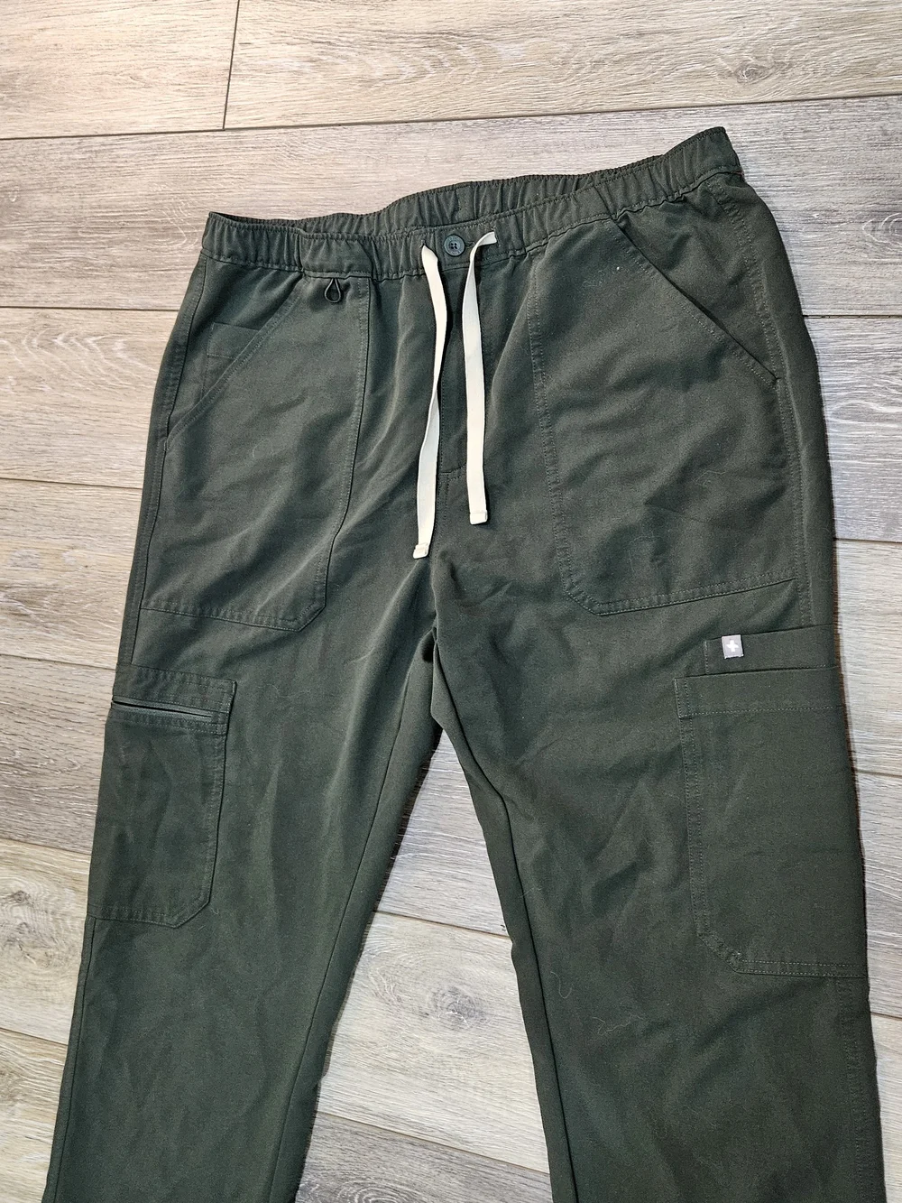 Men's Moss Green Cairo Cargo Straight Leg Scrub Pants Size Large
